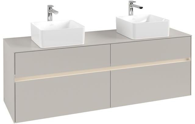 Villeroy & Boch Collaro Waschtischunterschrank 1600 mm Truffle Grey mit LED-Beleuchtung