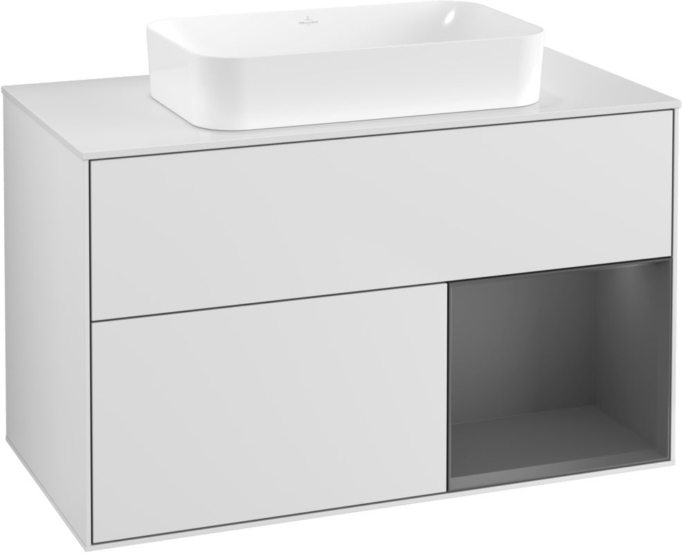 Villeroy & Boch Finion Waschtischunterschrank 1000 mm Glossy White Lacquer mit LED-Beleuchtung