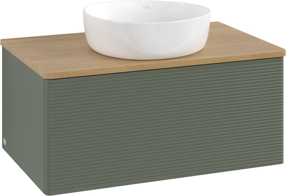Villeroy & Boch Antao Waschtischunterschrank 800 mm Anthrazit Matt mit LED-Auszugsbeleuchtung