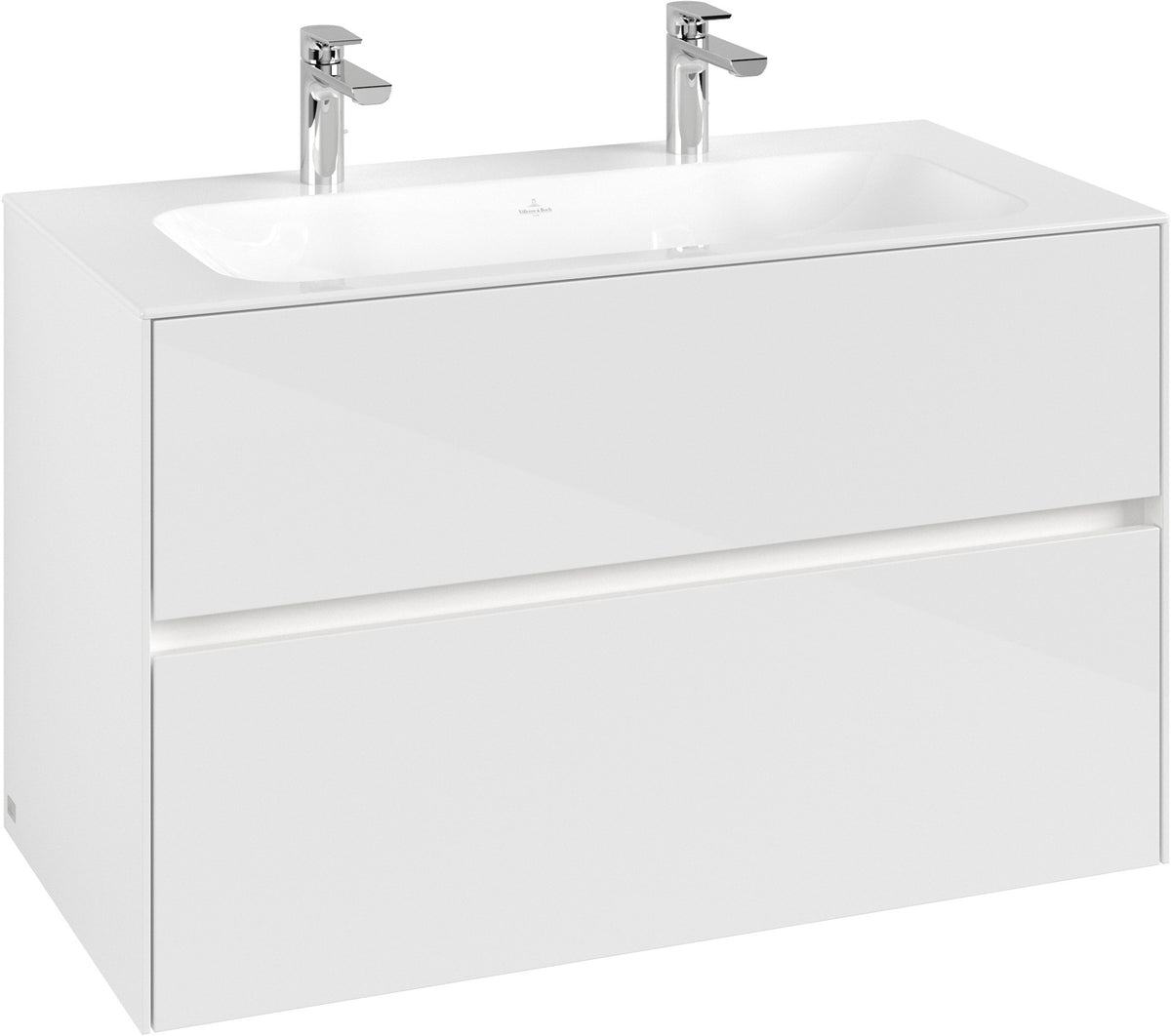 Villeroy & Boch Waschbeckenunterschrank Collaro C13900 in White Oak – 996 mm, 2 Auszüge, SoftClosing