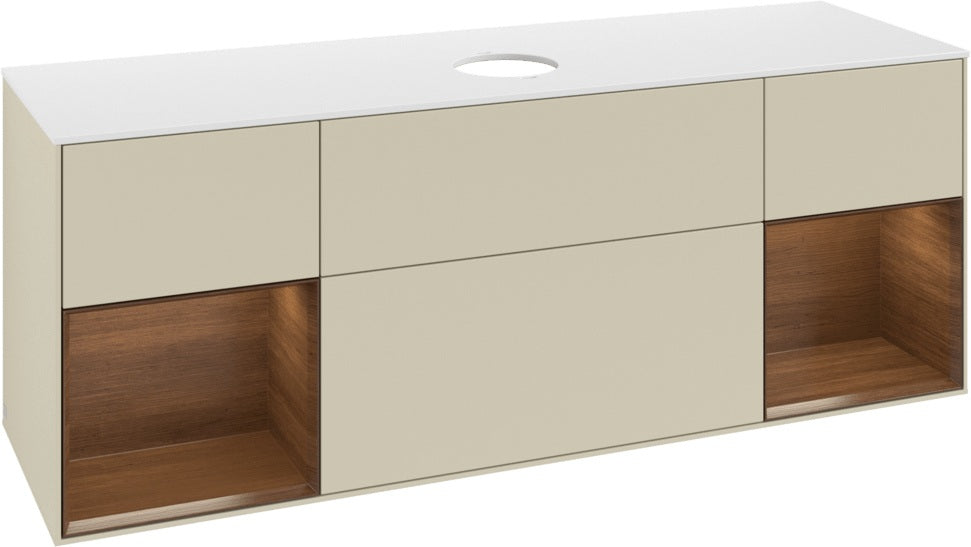 Villeroy & Boch Finion Waschbeckenunterschrank 1600 mm Glossy White Lacquer – mit LED-Beleuchtung