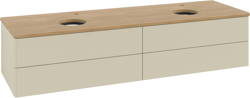Villeroy & Boch Waschtischunterschrank Antao 1600 mm Anthracite Matt mit 4 Auszügen und Beleuchtung