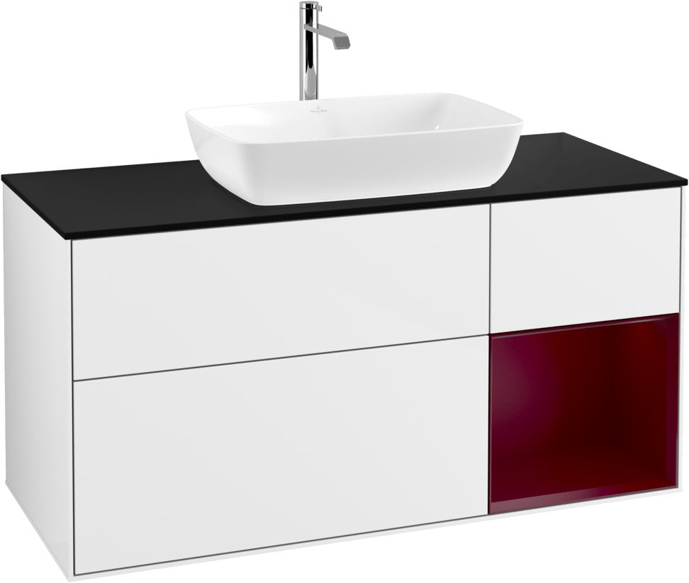Villeroy & Boch Finion Waschbeckenunterschrank 1200 mm Glossy White Lacquer mit Beleuchtung