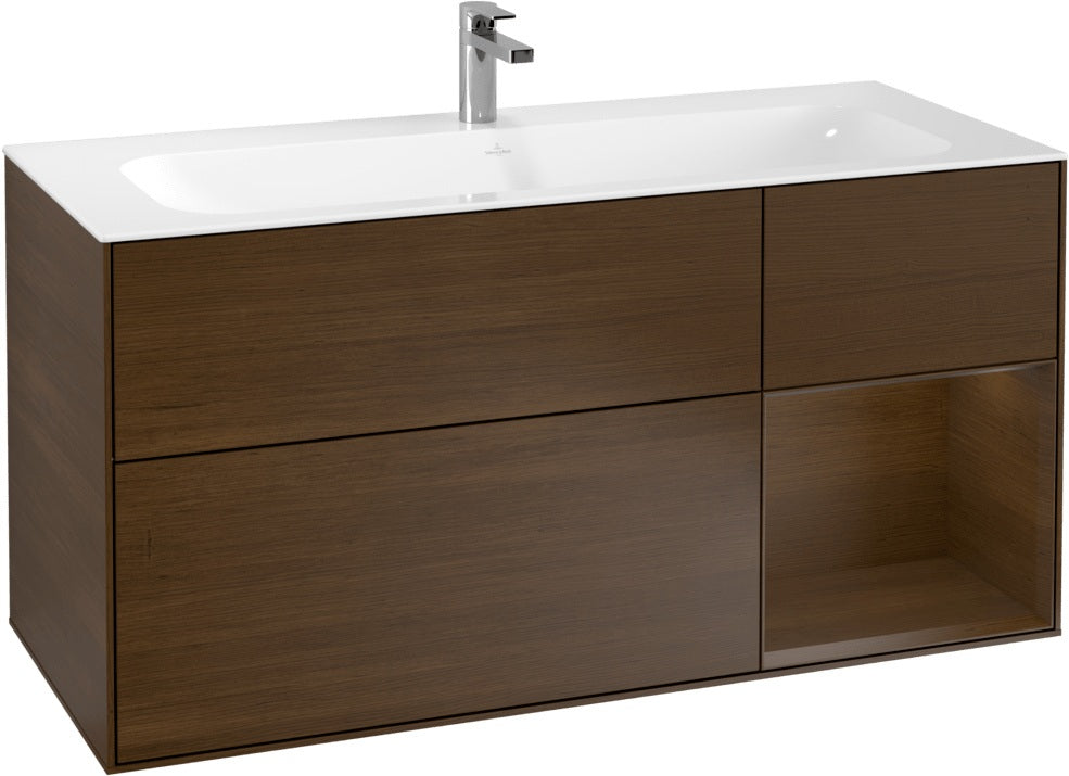 Villeroy & Boch Finion Waschbeckenunterschrank Glossy White Lacquer 1196 mm mit LED-Beleuchtung