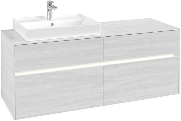 Villeroy & Boch Collaro Waschtischunterschrank 1400 mm Truffle Grey mit LED-Beleuchtung