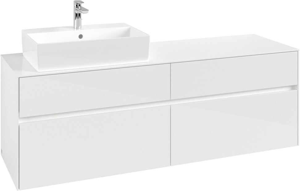 Villeroy & Boch Waschtischunterschrank Collaro C135 B0 1600 mm Glossy White mit LED-Beleuchtung