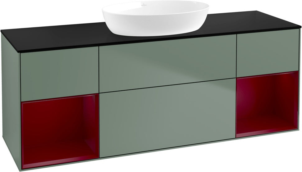 Villeroy & Boch Finion Waschtischunterschrank 1600 mm Glossy White Lacquer mit Beleuchtung