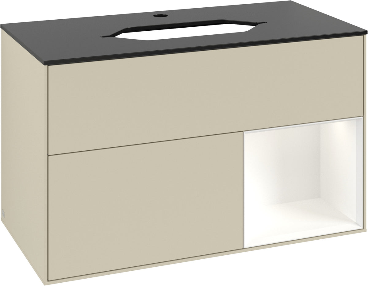 Villeroy & Boch Waschtischunterschrank Finion F252G 1000 mm Glossy White Lacquer mit LED-Beleuchtung
