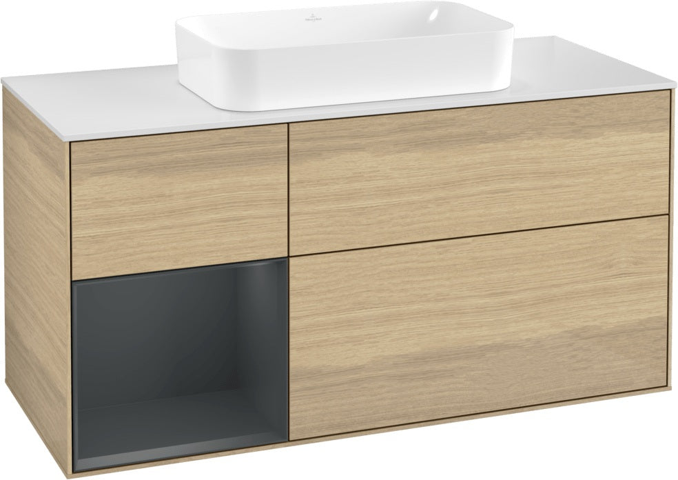 Villeroy & Boch Finion Waschbeckenunterschrank 1200 mm Walnut Veneer mit Beleuchtung