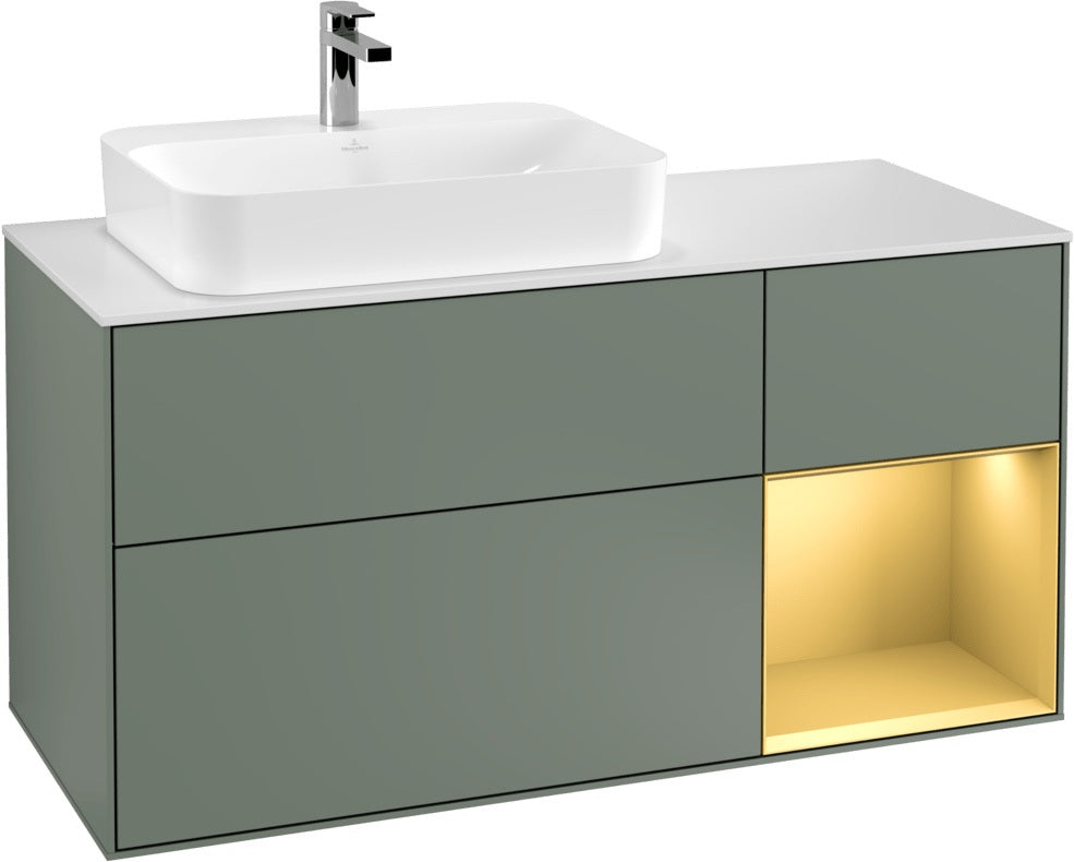 Villeroy & Boch Waschtischunterschrank Finion F401G 1200 mm Glossy White Lacquer mit Beleuchtung