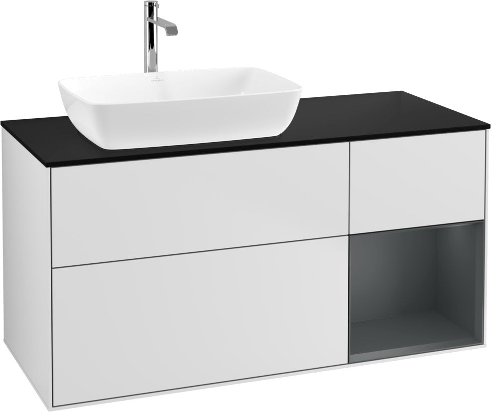 Villeroy & Boch Finion Waschtischunterschrank 1200 mm Glossy White mit Beleuchtung und SoftClosing