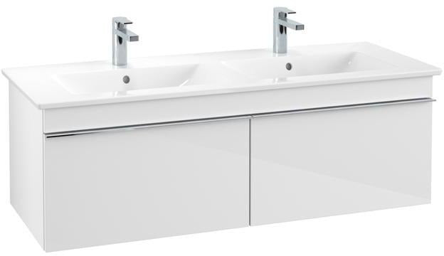 Villeroy & Boch Venticello Waschbeckenunterschrank 1253 mm Glossy White – 2 Auszüge, wandhängend