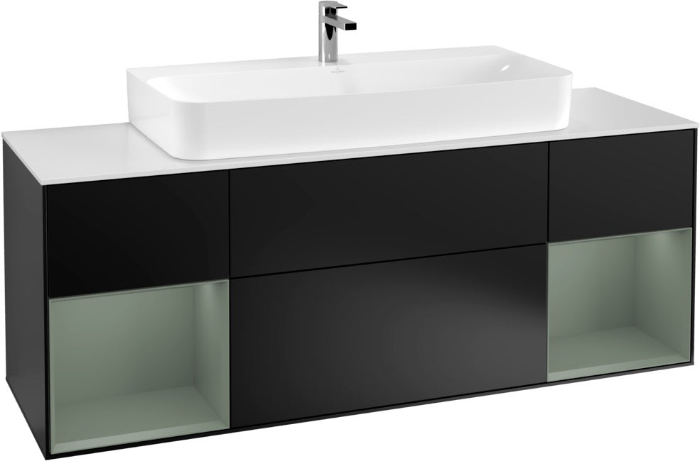 Villeroy & Boch Finion Waschtischunterschrank 1600 mm Glossy White Lacquer mit Beleuchtung