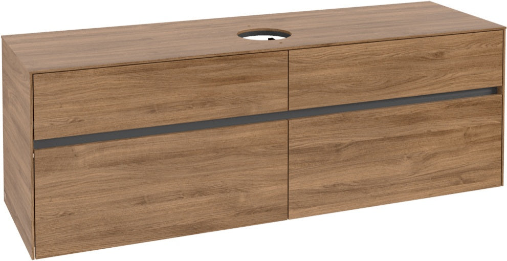 Villeroy & Boch Waschtischunterschrank Collaro C049 Kansas Oak 1600 mm mit 4 Auszügen