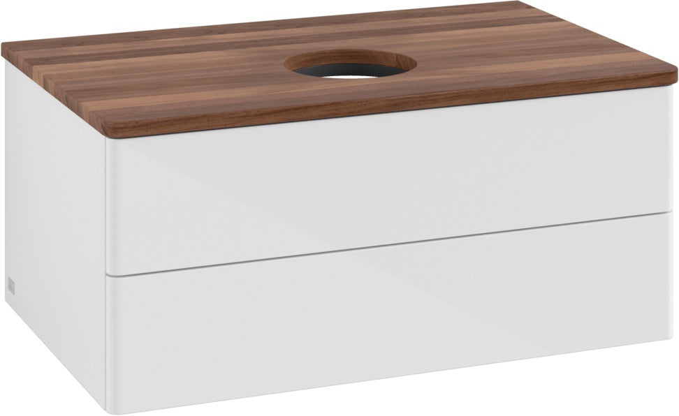 Villeroy & Boch Antao Waschtischunterschrank 800 mm Glossy White Lacquer mit LED-Auszugsbeleuchtung