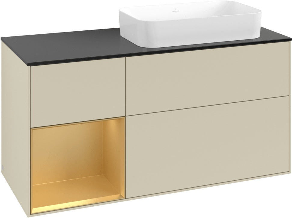 Villeroy & Boch Finion Waschtischunterschrank 120 cm Glossy White Lacquer mit Beleuchtung