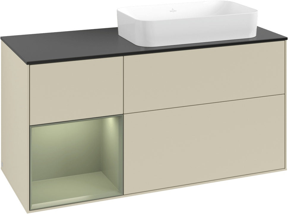 Villeroy & Boch Finion Waschtischunterschrank 120 cm Glossy White Lacquer mit Beleuchtung