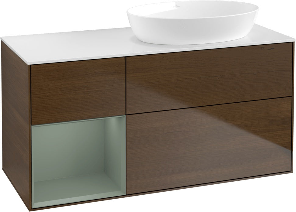 Villeroy & Boch Finion Waschtischunterschrank 1200 mm Glossy White Lacquer mit Beleuchtung