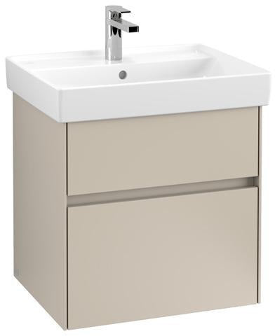 Villeroy & Boch Collaro Waschtischunterschrank mit LED-Beleuchtung, 554 mm, Black Matt Lacquer