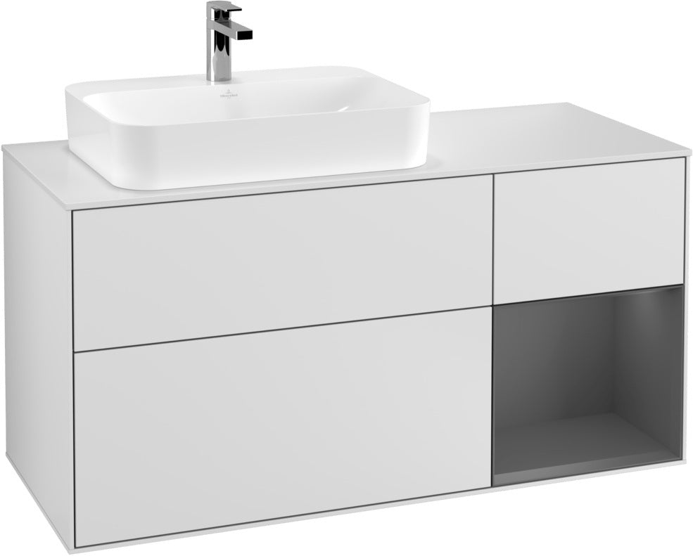 Villeroy & Boch Waschtischunterschrank Finion F401G 1200 mm Glossy White Lacquer mit Beleuchtung