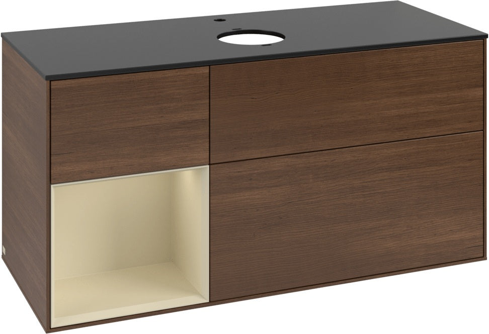 Villeroy & Boch Finion Waschtischunterschrank 1200 mm Glossy White Lacquer mit Beleuchtung