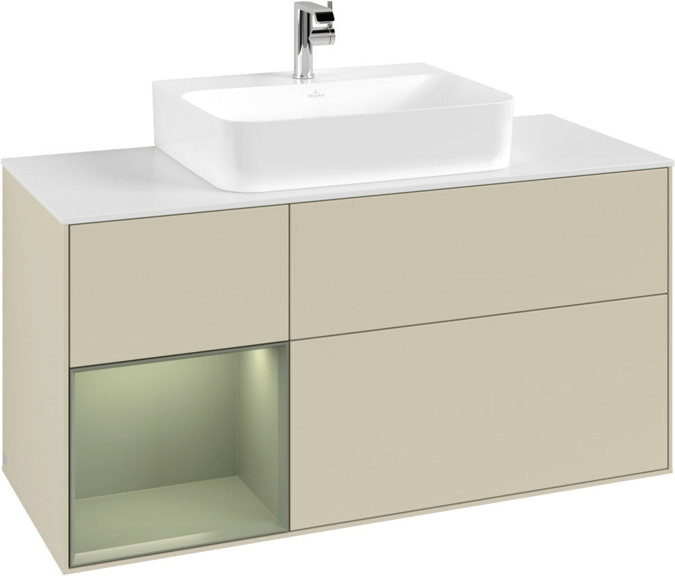 Villeroy & Boch Finion Waschtischunterschrank G161G 1200 mm Glossy White Lacquer mit LED-Beleuchtung