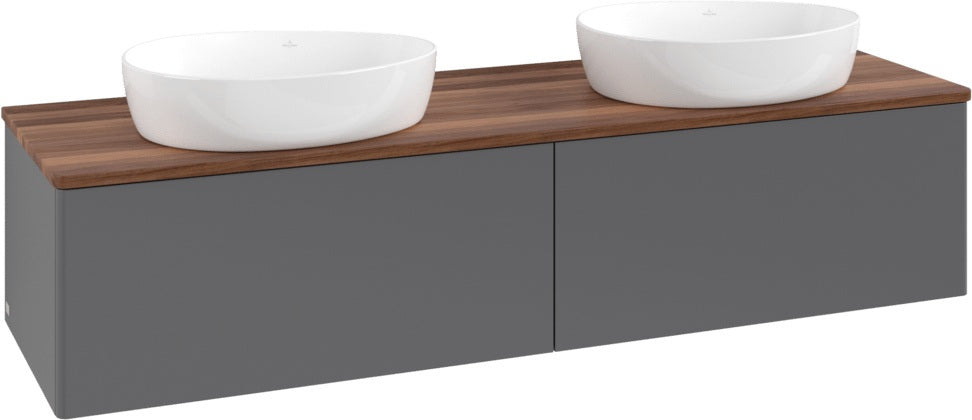 Villeroy & Boch Waschtischunterschrank Antao 1600 mm Anthrazit Matt – 2 Auszüge, SoftClosing