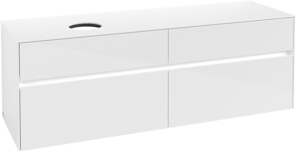 Villeroy & Boch Waschtischunterschrank Collaro C050 B0 1600 mm Glossy White mit Beleuchtung