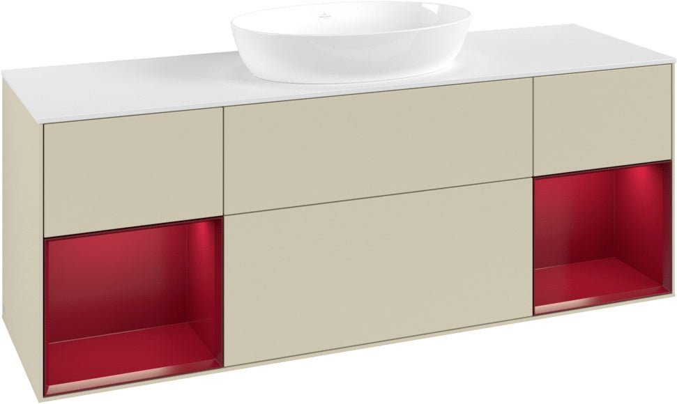 Villeroy & Boch Finion Waschtischunterschrank GD01GF 1600 mm Glossy White Lacquer mit Beleuchtung