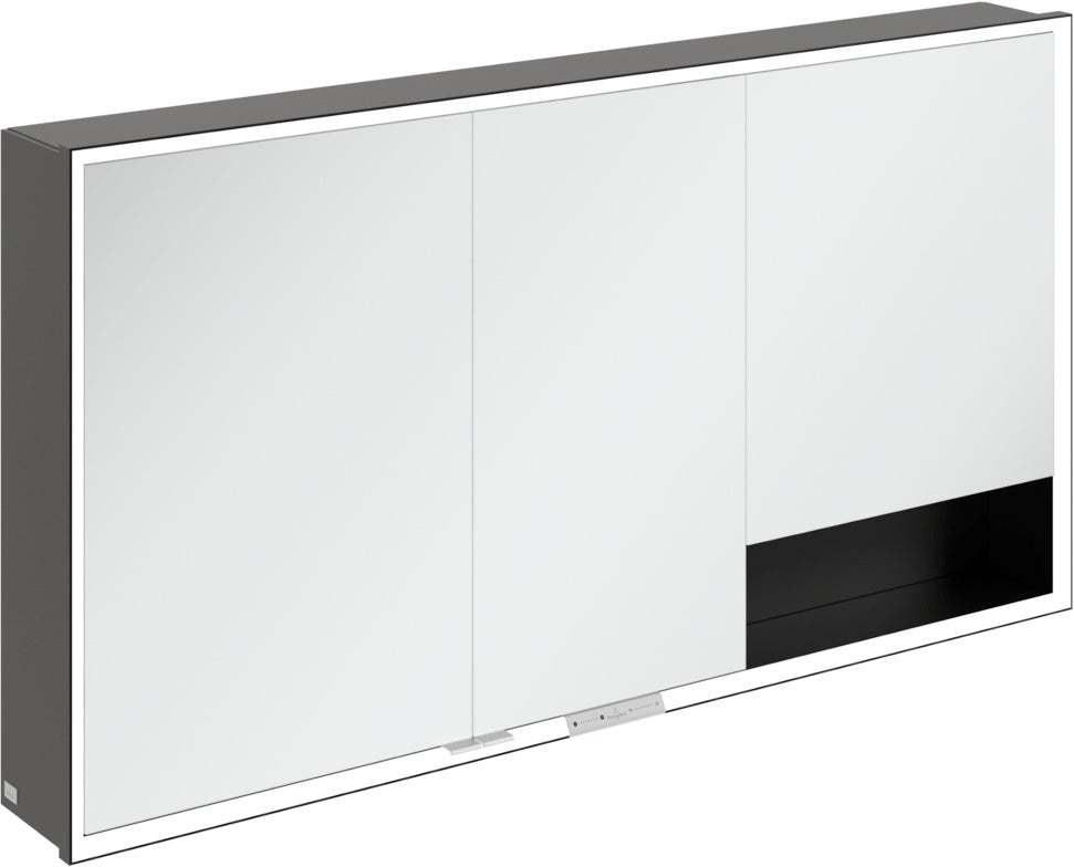 Villeroy & Boch Spiegelschrank My View+ B48110 1000 mm Graphite mit LED-Beleuchtung und SoftClosing