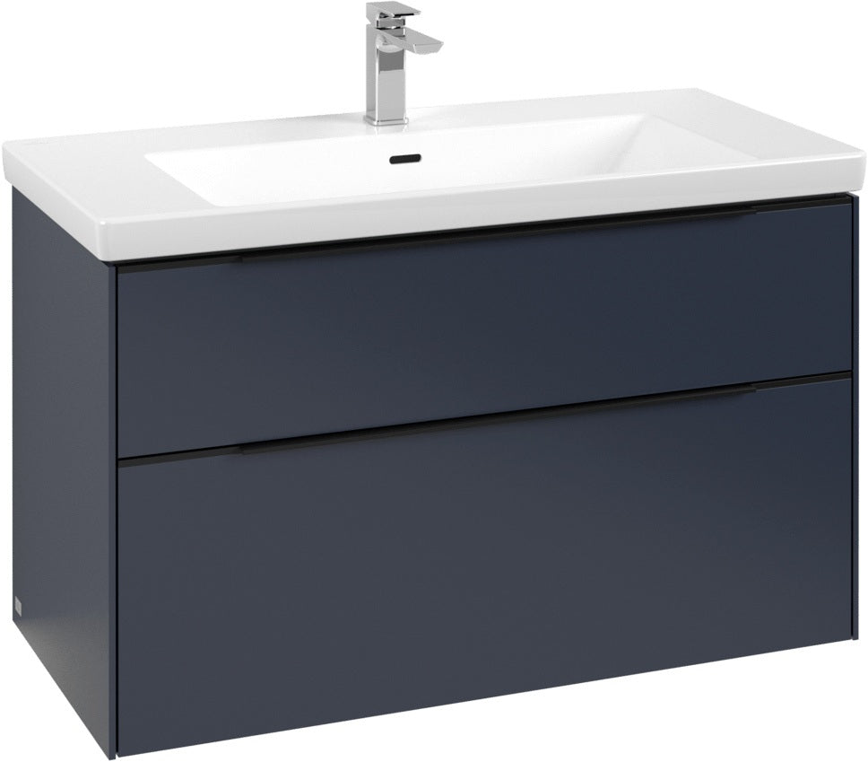Villeroy & Boch Subway 3.0 Waschtischunterschrank C570L0 Brilliant White mit LED-Beleuchtung und SoftClosing