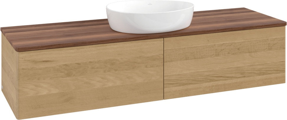 Villeroy & Boch Waschbeckenunterschrank Antao K36011 1600 mm Warm Walnut – 2 Auszüge, Push-to-Open