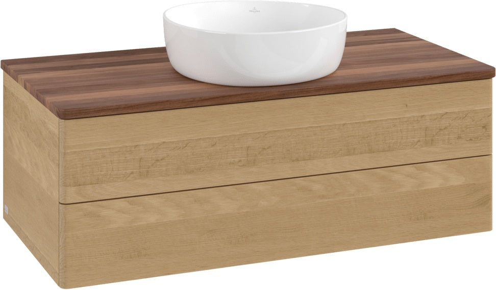 Villeroy & Boch Antao Waschbeckenunterschrank 1000 mm Warm Walnut – 2 Auszüge, Push-to-Open