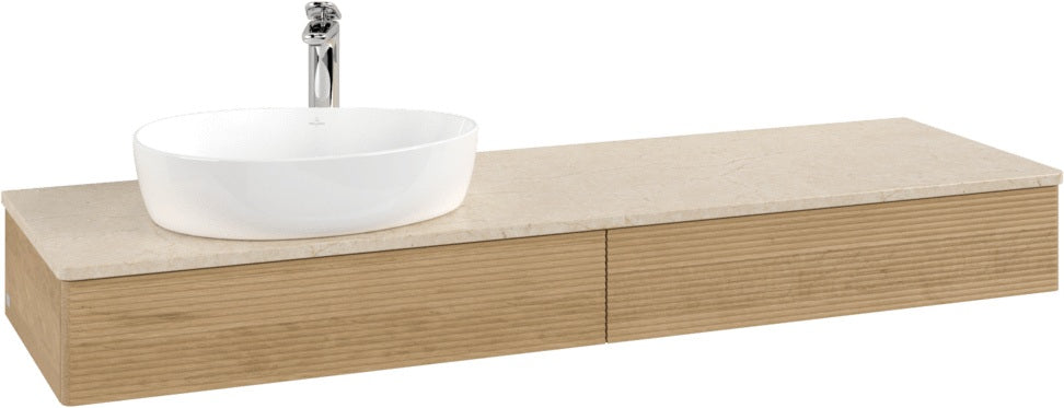 Villeroy & Boch Antao Waschtischunterschrank 1600 mm grau mit 2 Auszügen und Push-Open