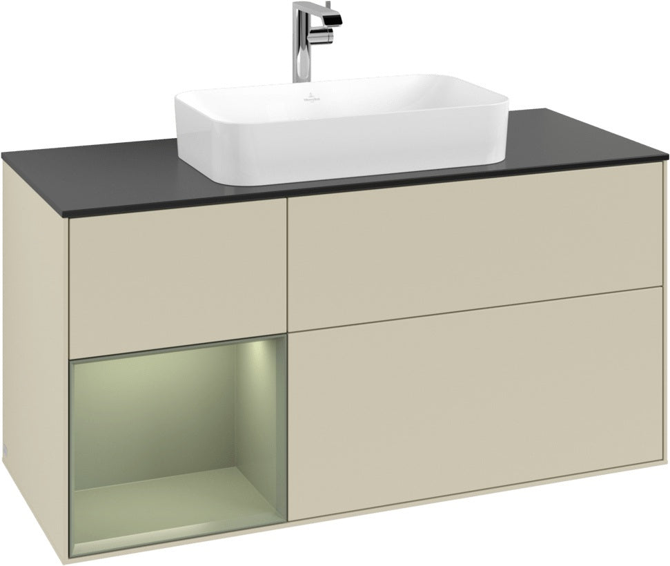 Villeroy & Boch Finion Waschtischunterschrank 1200 mm Glossy White Lacquer mit LED-Beleuchtung