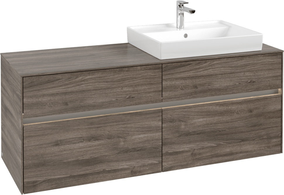 Villeroy & Boch Waschtischunterschrank Collaro C086 B0 1400 mm Stone Oak mit Beleuchtung und SoftClosing