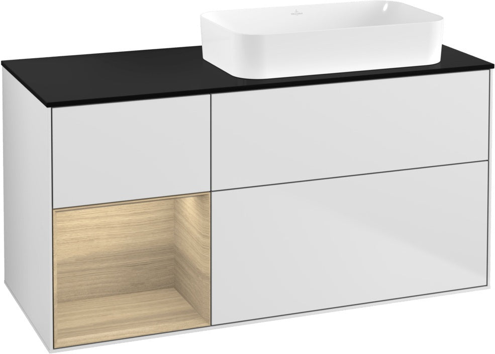 Villeroy & Boch Finion Waschtischunterschrank 120 cm Glossy White Lacquer mit Beleuchtung