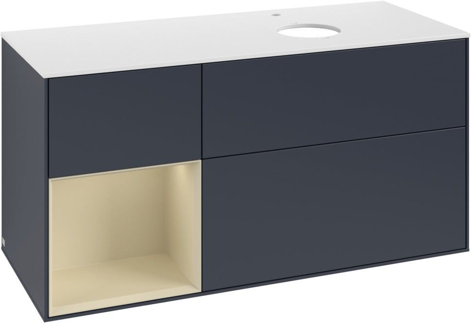 Villeroy & Boch Finion Waschbeckenunterschrank 1200 mm Glossy White Lacquer mit Beleuchtung