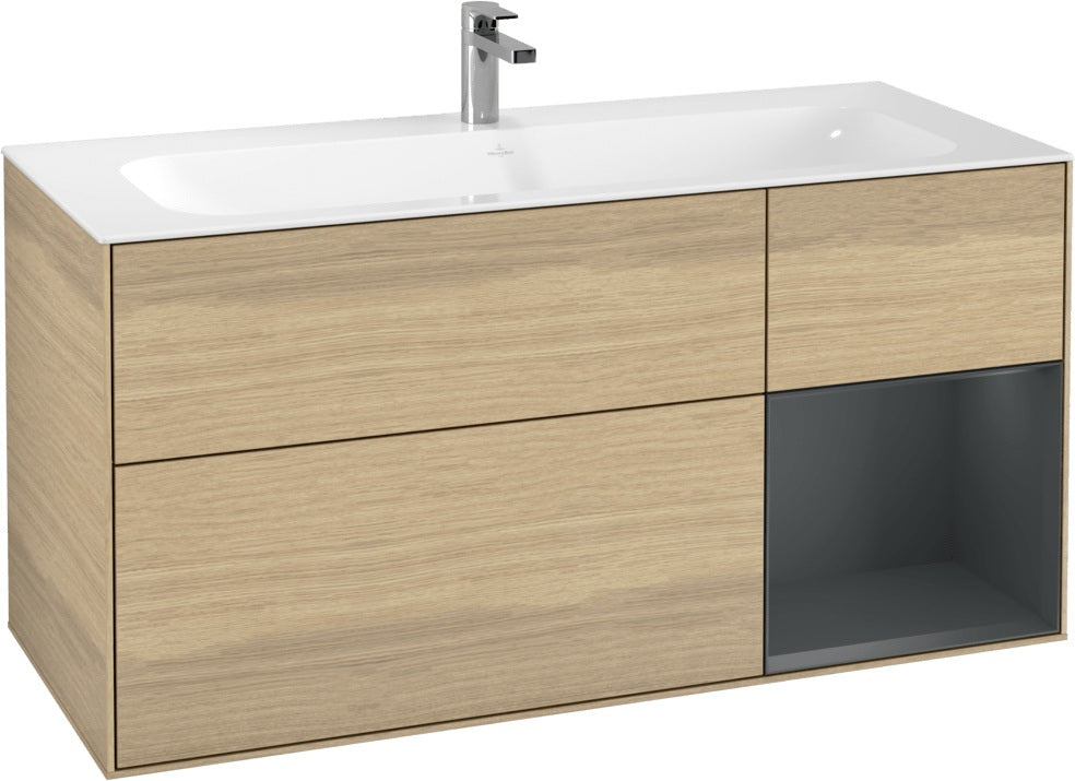 Villeroy & Boch Finion Waschbeckenunterschrank Glossy White Lacquer 1196 mm mit LED-Beleuchtung