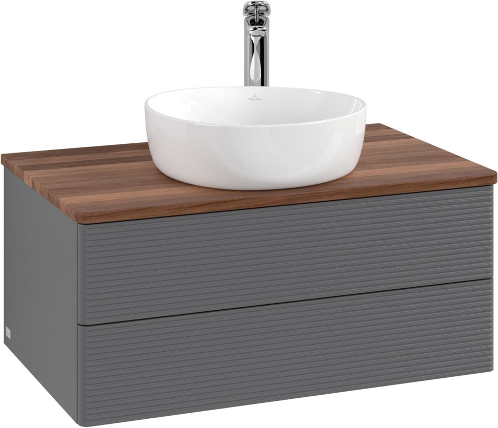 Villeroy & Boch Waschbeckenunterschrank Antao 800x360x500 mm Anthracite Matt Lacquer mit Auszugsbeleuchtung