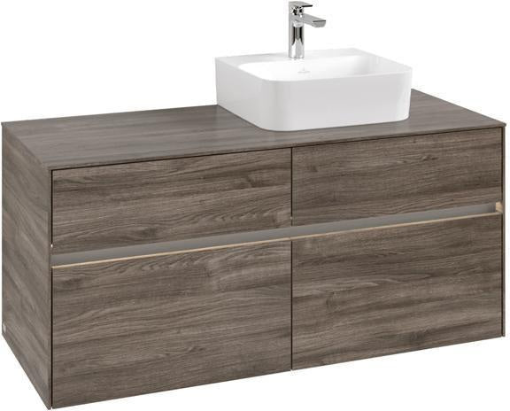 Villeroy & Boch Waschbeckenunterschrank Collaro 1200 mm Stone Oak mit LED-Beleuchtung