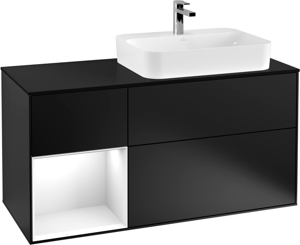 Villeroy & Boch Finion Waschbeckenunterschrank 1200 mm Glossy White Lacquer mit Beleuchtung