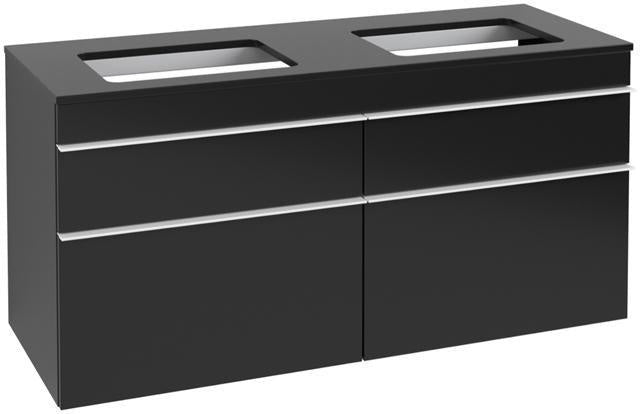 Villeroy & Boch Venticello Waschtischunterschrank 1257 mm Glossy White, 4 Auszüge, für 2 Waschtische