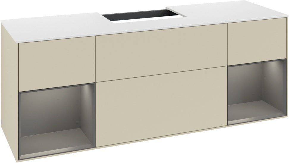 Villeroy & Boch Finion Waschtischunterschrank 1600 mm Glossy White Lacquer mit Beleuchtung