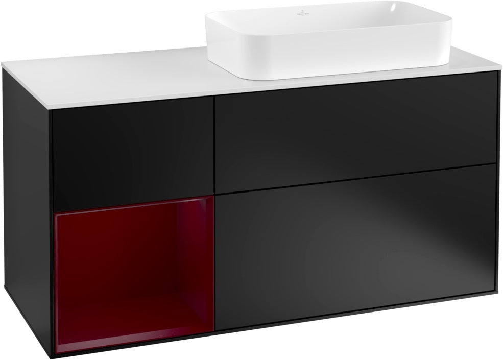Villeroy & Boch Waschtischunterschrank Finion F271G 1200 mm Glossy White Lacquer mit Beleuchtung