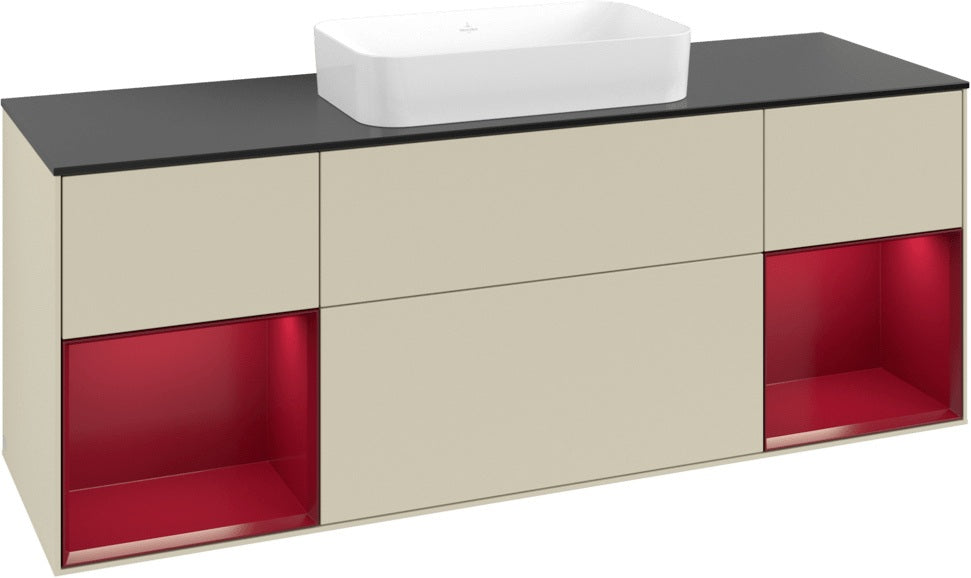 Villeroy & Boch Finion Waschbeckenunterschrank 1600 mm Glossy White Lacquer mit Beleuchtung