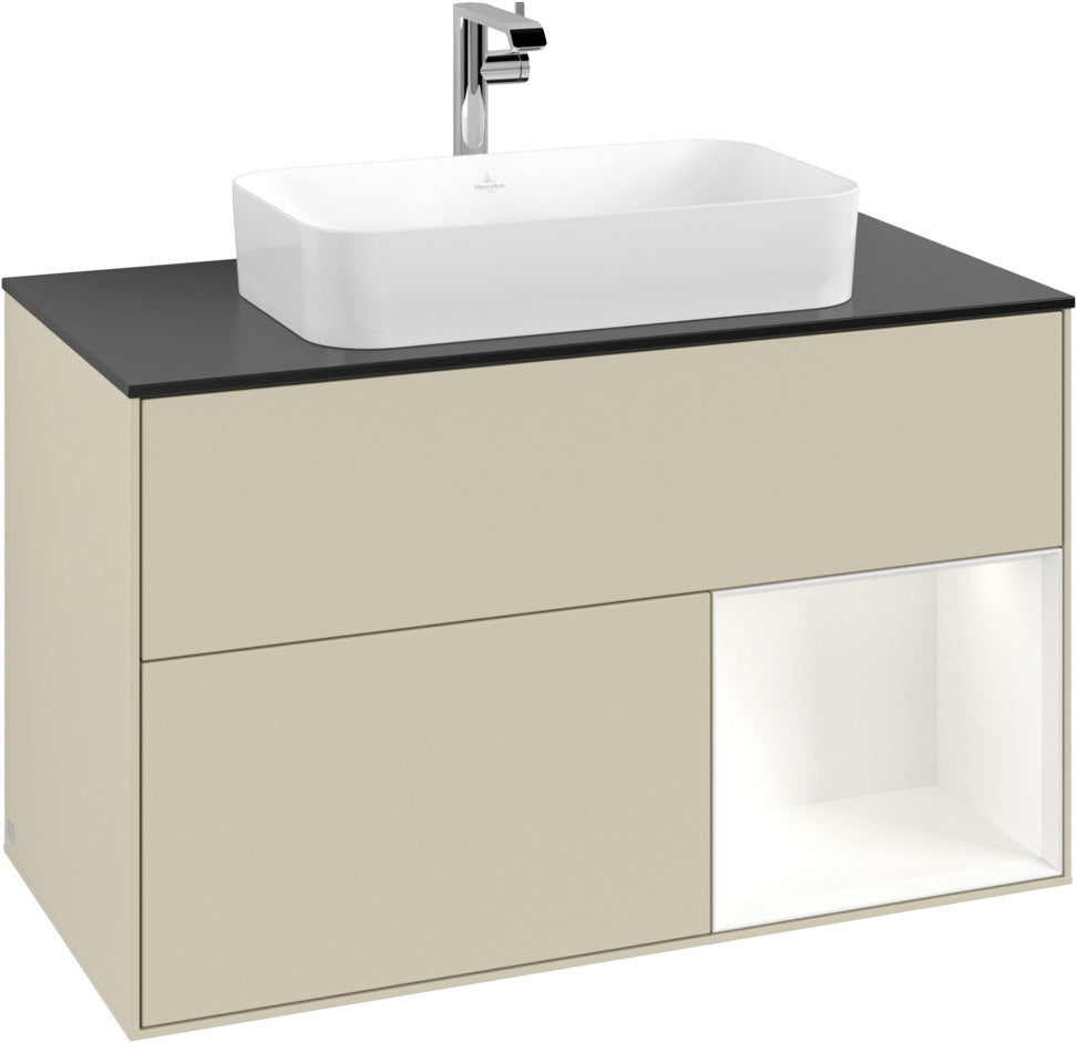 Villeroy & Boch Waschtischunterschrank Finion F252G 1000 mm Glossy White Lacquer mit LED-Beleuchtung