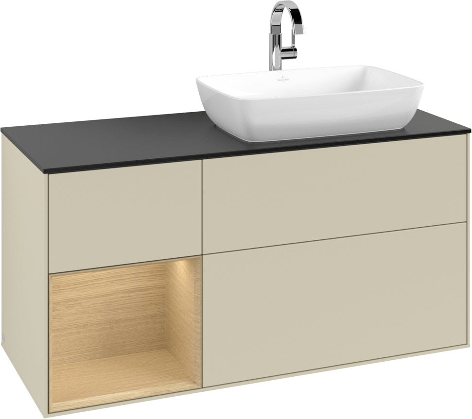 Villeroy & Boch Finion Waschtischunterschrank 1200 mm Glossy White Lacquer mit Beleuchtung