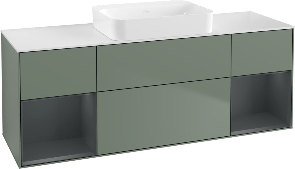 Villeroy & Boch Finion Waschtischunterschrank 1600 mm Glossy White Lacquer mit Beleuchtung
