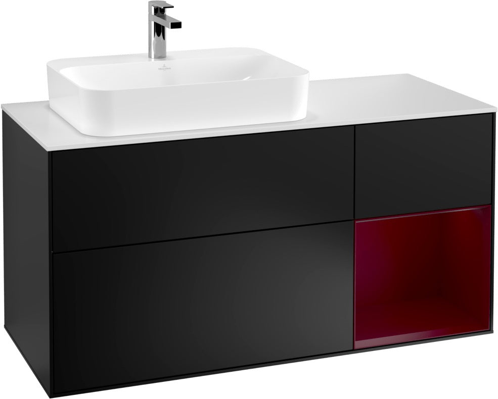 Villeroy & Boch Waschtischunterschrank Finion F401G 1200 mm Glossy White Lacquer mit Beleuchtung